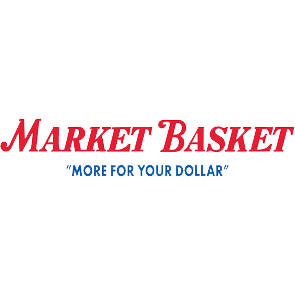Market Basket logo in red text with the slogan “More For Your Dollar” in blue beneath it on a white background.