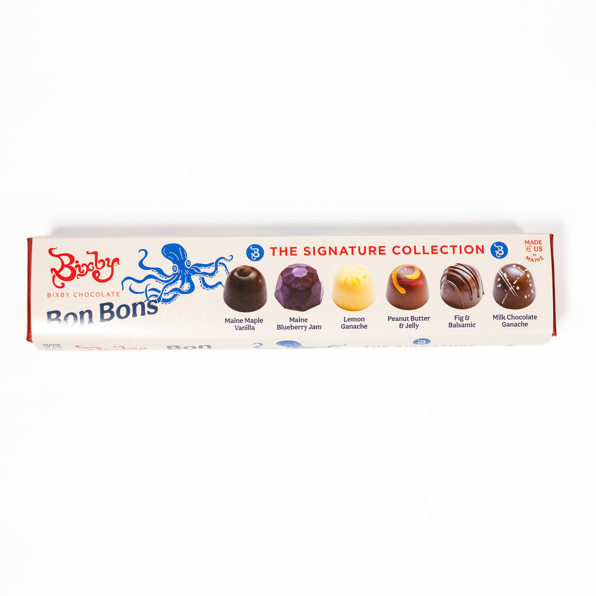 Box showing the signature collection bon bons product