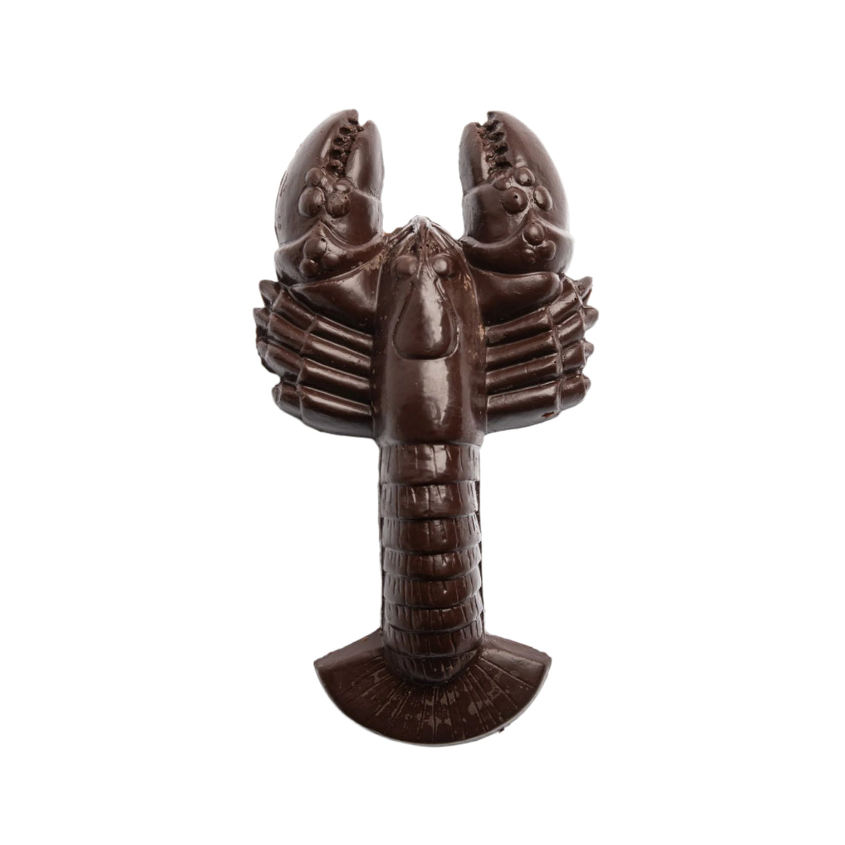 The Bixby Chocolates Dark Chocolate 1 lb Lobster (Vegan) is a realistic lobster-shaped candy, ideal for Maine chocolate gifts, shown on a white background.